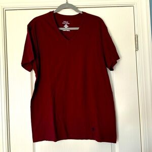 Men’s Polo Ralph Lauren burgundy v-neck tee, Large